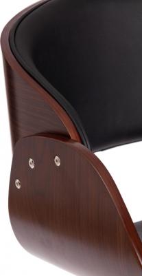 Барный стул TetChair Lando (mod. 4036) металл/дерево/экокожа черный/орех/хром (1436375151) – фото 7