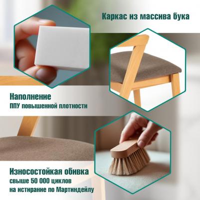 Стул ТС 54.5х56х74 см натуральный (1312833884) – фото 9