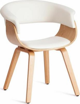 Tetchair Стул VIMTA (mod.8021) дерево / экокожа, 69х56х77 см, натуральный/белый арт 13659 (1530058752) – фото 8