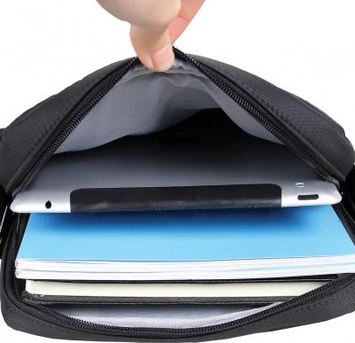 Сумка-мини на ремне "Patrol" для повседневной переноски личных вещей, 26,5х22х5,5 см, ткань, черная – фото 1