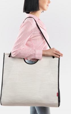 Сумка-шоппер large, 50х16х45 см, белая с черным – фото 11