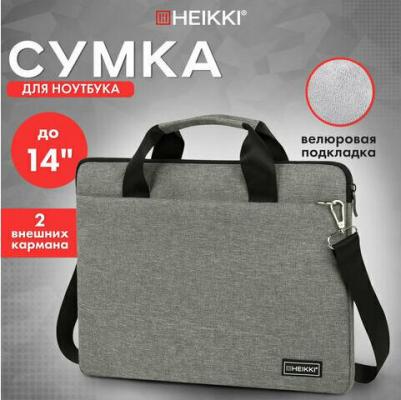 Сумка портфель Profitable с отделением для ноутбука 14", 2 кармана, серая, 26х36х3 см, 272597 – фото 2