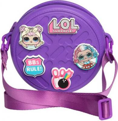 Сумка круглая через плечо со съемными элементами фиолетовая