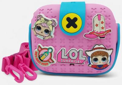 Сумка на застежке со съемными элементами розовая – фото 1