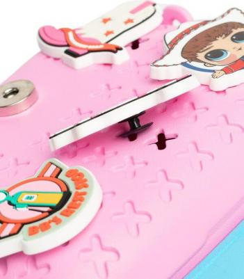 Сумка на застежке со съемными элементами розовая – фото 5