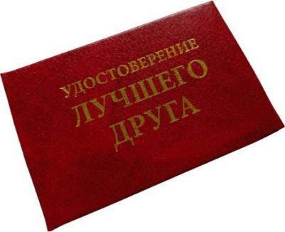 Сувенирное удостоверение шуточное "Лучшего друга" подарок, ксива, розыгрыш, пранк, подарок другу – фото 1
