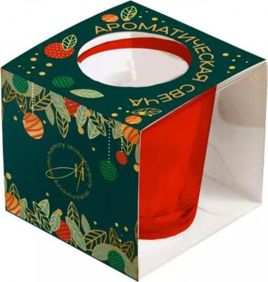 Свеча в стакане Вишневый пирог 5.5 см цвет зеленый – фото 1