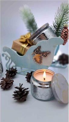 Свеча ароматическая Limited Новогодняя ночь, в маленькой стеклянной банке – фото 3