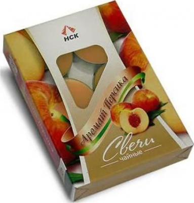 Набор чайных свечей персик 6 шт