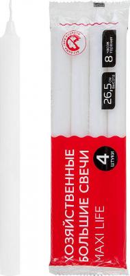 Свечи хозяйственные "Maxi Life", до 8 часов, комплект 4 штуки, H=265 мм, D=21 мм