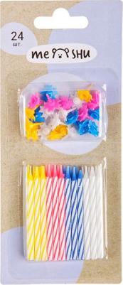 Свечи для торта с держателями "Мини", 2-х цветные, 5,5 см, 24 штуки – фото 3