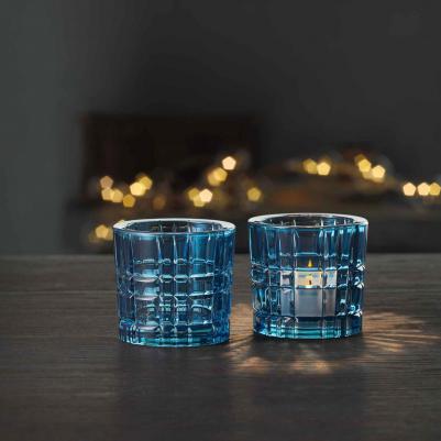 Набор подсвечников Square, 7.1х6.6 см, синий, 2 шт