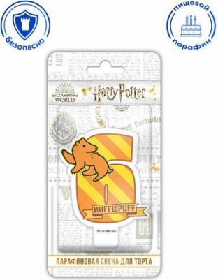 Свеча для торта Harry Potter, парафиновая, цифра 6 с рисунком, в блистере, чиби – фото 1