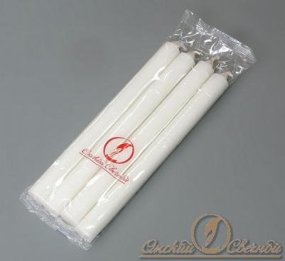 Свеча хозяйственная интерьерная, 24.5см, белая, время горения - 11ч, 4 шт в наборе – фото 1