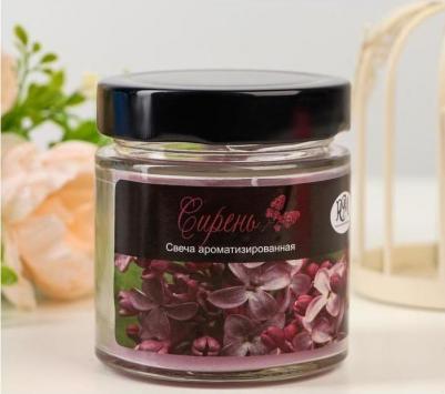 Свеча ароматическая "Сирень", стекло, 25 часов – фото 2