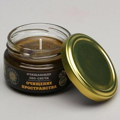 Эко-свеча магическая "Очищение пространства" из натурального воска, 7х5 см – фото 6