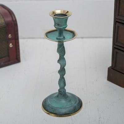 Подсвечник латунь, под старину"Вираж" 8,5х8,5х20,5 см 3403987