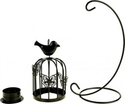 Подсвечник металл "Клетка с птичкой" черный, 23х10х10 см 1042046 – фото 4