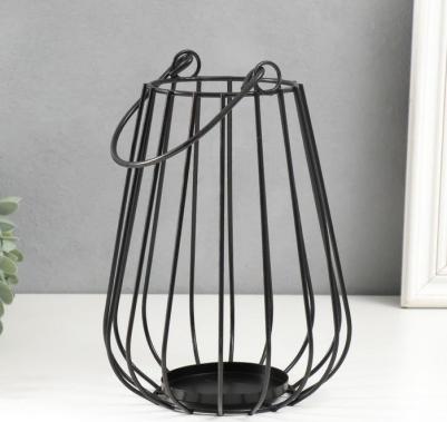 Подсвечник металл на 1 свечу "Лофт. Вазон" чёрный 22х15х15 см 7867547 – фото 4