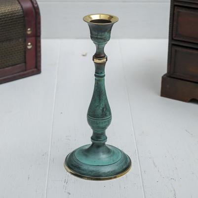 Подсвечник под старину "Надежда" латунь 7,5х7,5х17 см 3403986