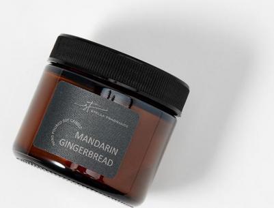 Свеча ароматическая в банке "MANDARIN GINGERBREAD", соевый воск,50 г, мандарин, пряник – фото 8