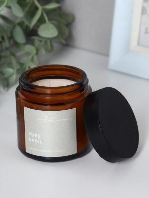 Свеча ароматическая декоративная с фитилем с ароматом PURE BASIL, Чистый базилик, 90 гр – фото 5