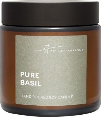 Свеча ароматическая декоративная с фитилем с ароматом PURE BASIL, Чистый базилик, 90 гр