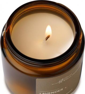 Свеча ароматизированная в стеклянной банке Fragrance Lavender Basil коричневая 90 г – фото 6