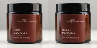 Свеча ароматизированная в стеклянной банке Fragrance Tonka Macadamia коричневая 6 см – фото 8