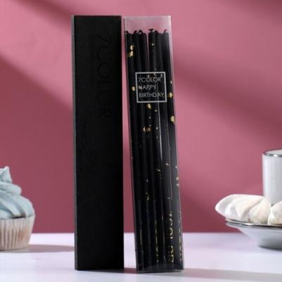 Набор свечей в торт, 6 штук "Исполнение желаний", чёрный с золотом – фото 3