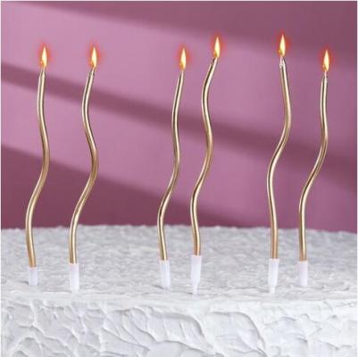 Свечи для торта витые "Серпантин" 6 шт, коктейльные, шампань ТероПром 7597548 – фото 1