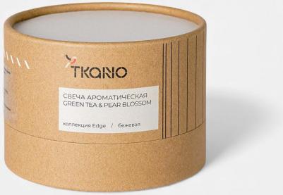 Свеча ароматическая Green tea & Pear blossom из коллекции Edge, бежевый, 30 ч – фото 3