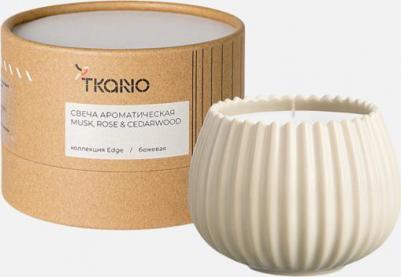 Свеча ароматическая Musk, Rose & Cedarwood из коллекции Edge, бежевый, 30 ч