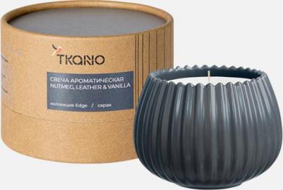 Свеча ароматическая Nutmeg, Leather & Vanilla из коллекции Edge, серый, 30 ч