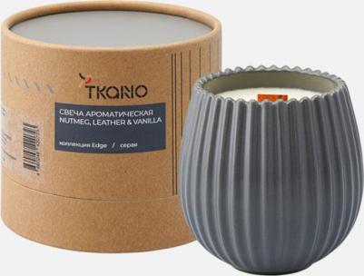 Свеча ароматическая с деревянным фитилём Nutmeg, Leather & Vanilla из коллекции Edge бежевый 60 ч TK23-ARO0066