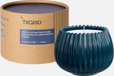 Свеча ароматическая Sandalwood, Bergamot & Citrus из коллекции Edge, синий, 30 ч