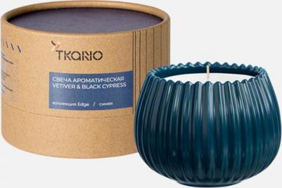 Свеча ароматическая Vetiver & Black cypress из коллекции Edge, синий, 30 ч