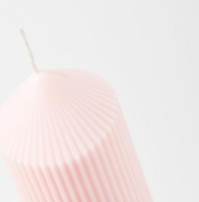Декоративная свеча Columns Lines pink 185 г – фото 2