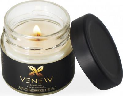 Свеча ароматическая с деревянным фитилем Белый чай 100 – фото 1