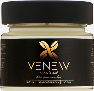 Свеча ароматическая с деревянным фитилем Белый чай 100