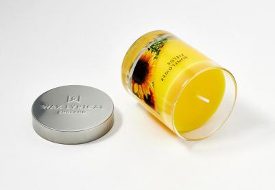 Свеча ароматическая в стеклянной банке Сделано в Англии. Подсолнух – фото 3