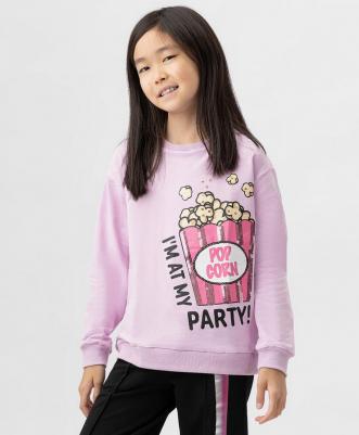 Свитшот со спущенным рукавом и манжетами розовый 222BBGP16021200 р.152 – фото 3