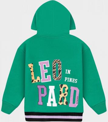 Толстовка на молнии с капюшоном и карманами зеленая 222BBGMC16054800 р.104 – фото 2