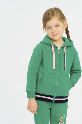 Толстовка на молнии с капюшоном и карманами зеленая 222BBGMC16054800 р.116