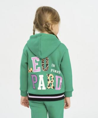 Толстовка на молнии с капюшоном и карманами зеленая 222BBGMC16054800 р.116 – фото 1