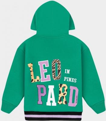 Толстовка на молнии с капюшоном и карманами зеленая 222BBGMC16054800 р.116 – фото 3