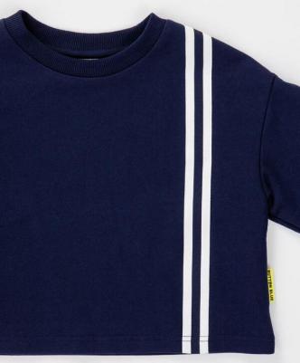 Толстовка нераспашная с лампасами синяя (164) – фото 8