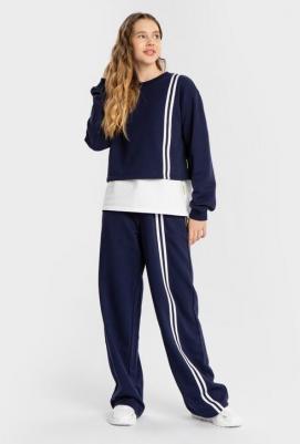 Толстовка нераспашная с лампасами синяя (170) – фото 4