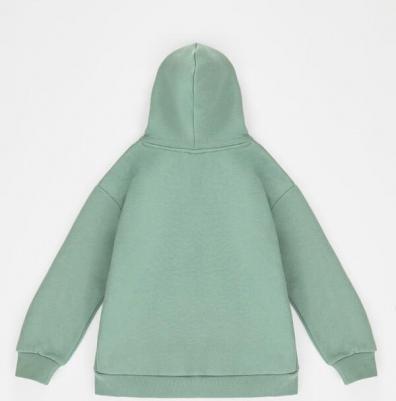 Толстовка оверсайз с капюшоном и принтом зеленая, 146, 224BBGJC1601 – фото 2