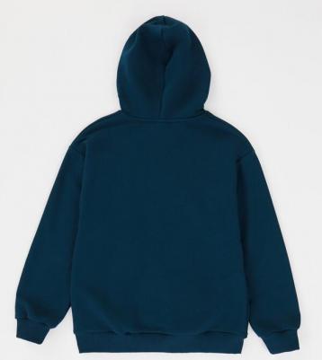 Толстовка с капюшоном и принтом синяя детская, 164, 224BBBB1608 – фото 1